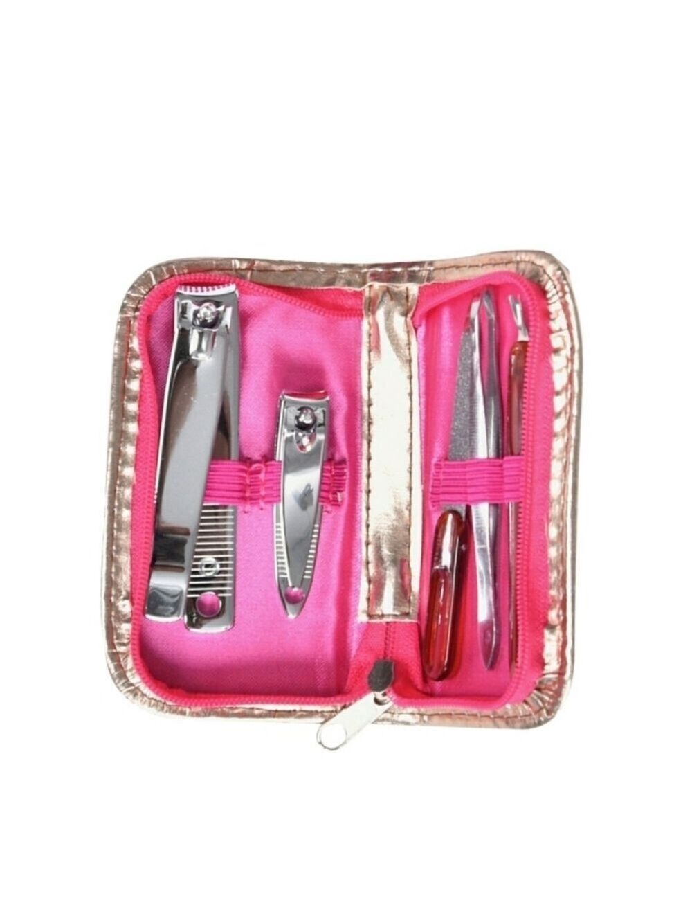 MANICURE SET 5 PIECE METALLIC ZIPPER CASE